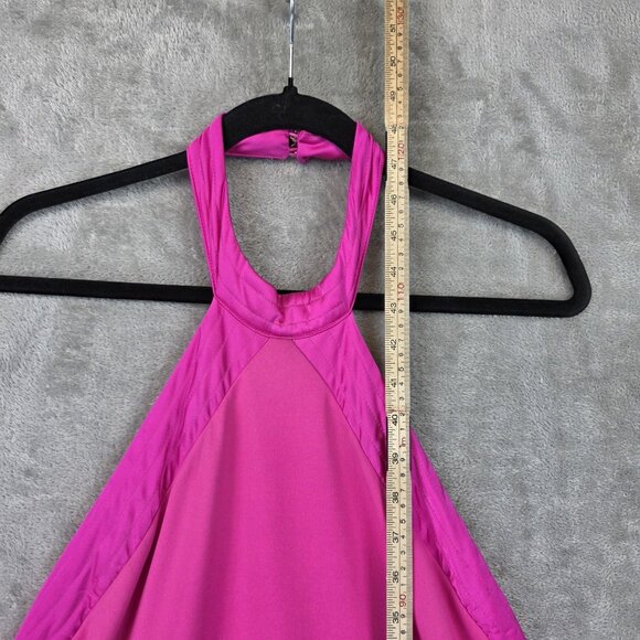 Bebe Dress Womens Size XL Pink Halter Open Back Pencil Rose Violet NWT Midi - Picture 6 of 14